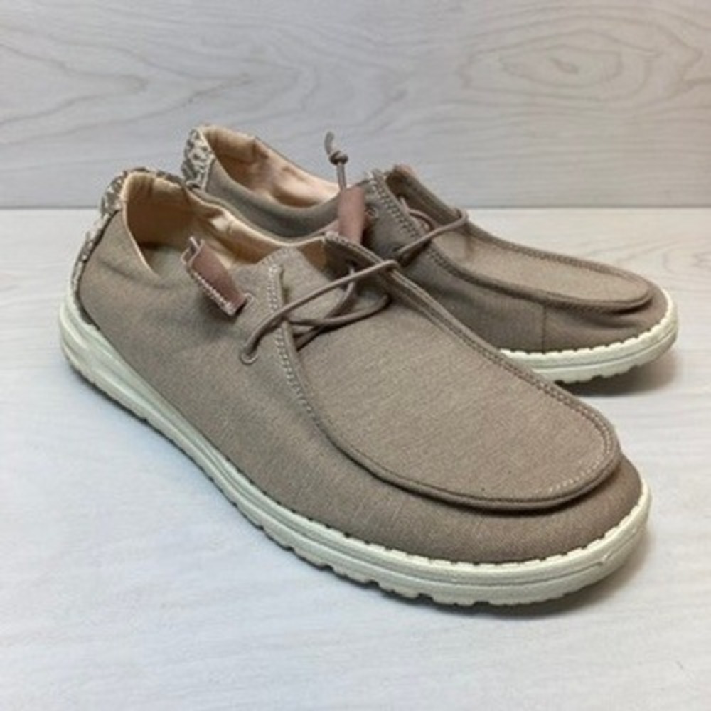 Hey Dude Womens 9 Wendy Stretch Fleece Sepia Rose Loafers Slip On Taupe Shoes